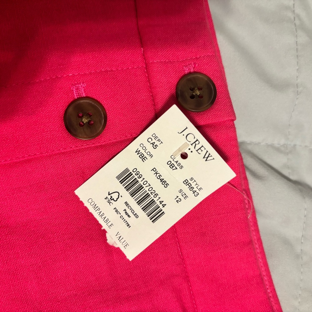 J. Crew Hot Pink Button-Front Skirt - Picture 3 of 3